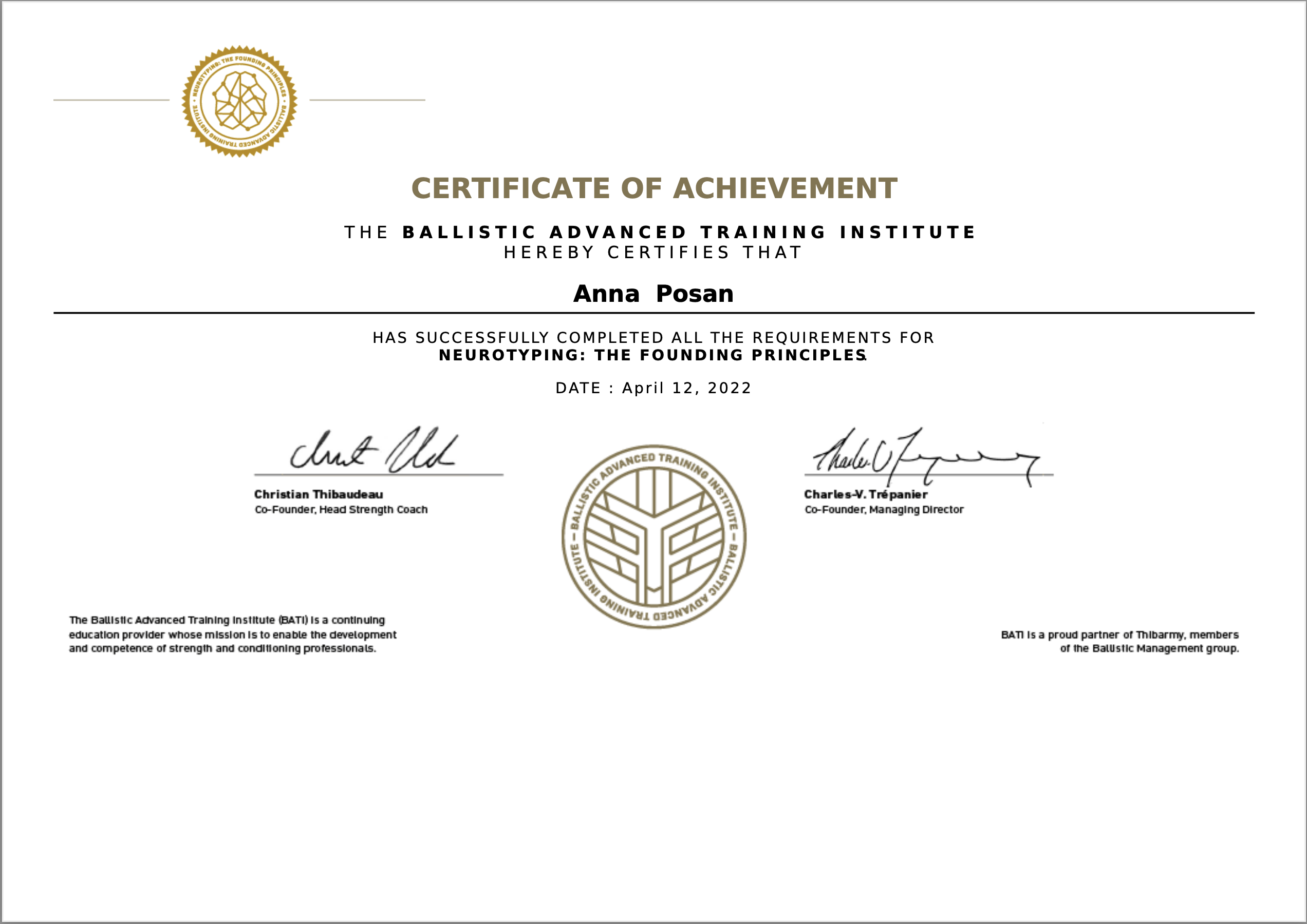 NEUROTYPING: FOUNDING PRINCIPLE