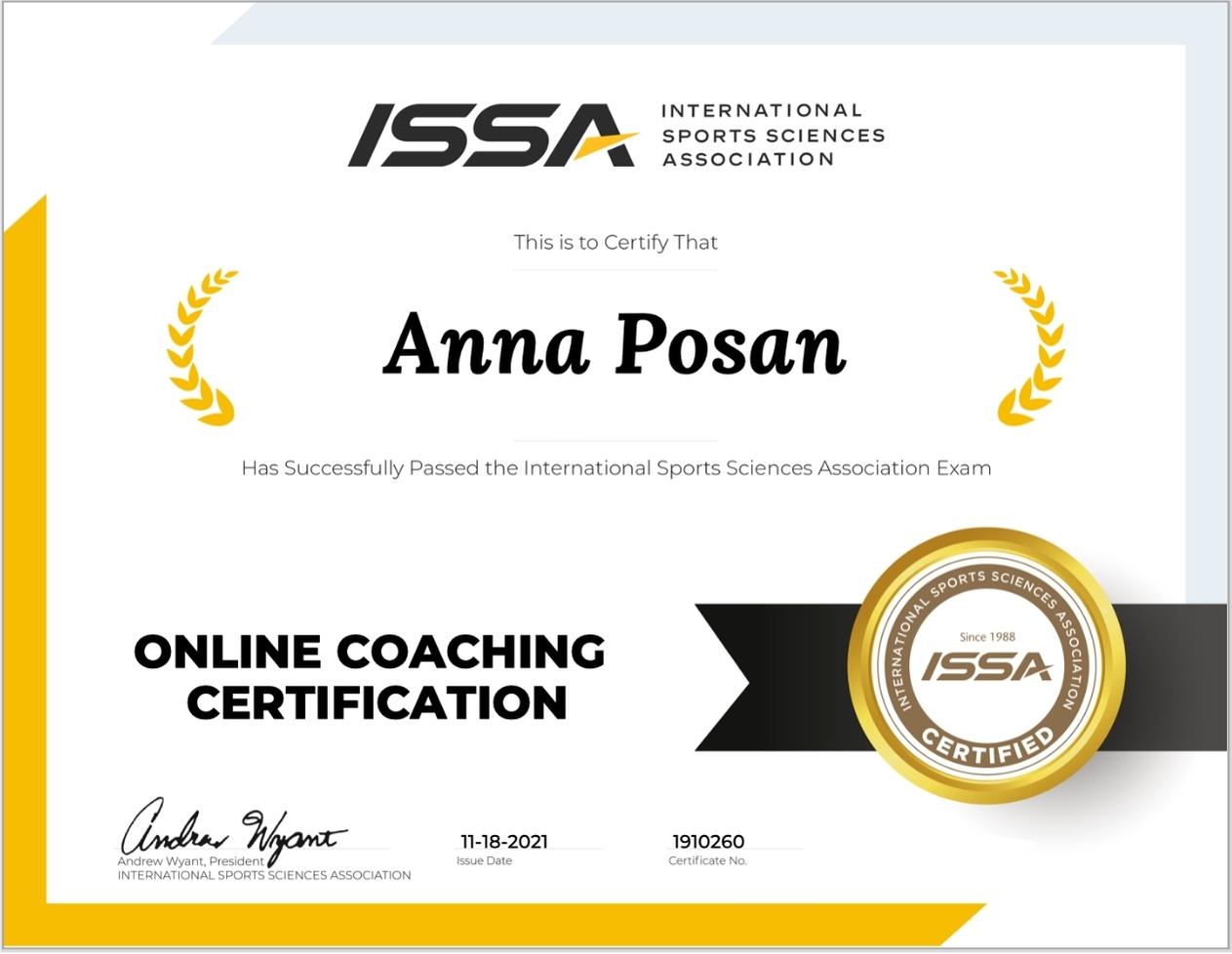 Certified Online Coach